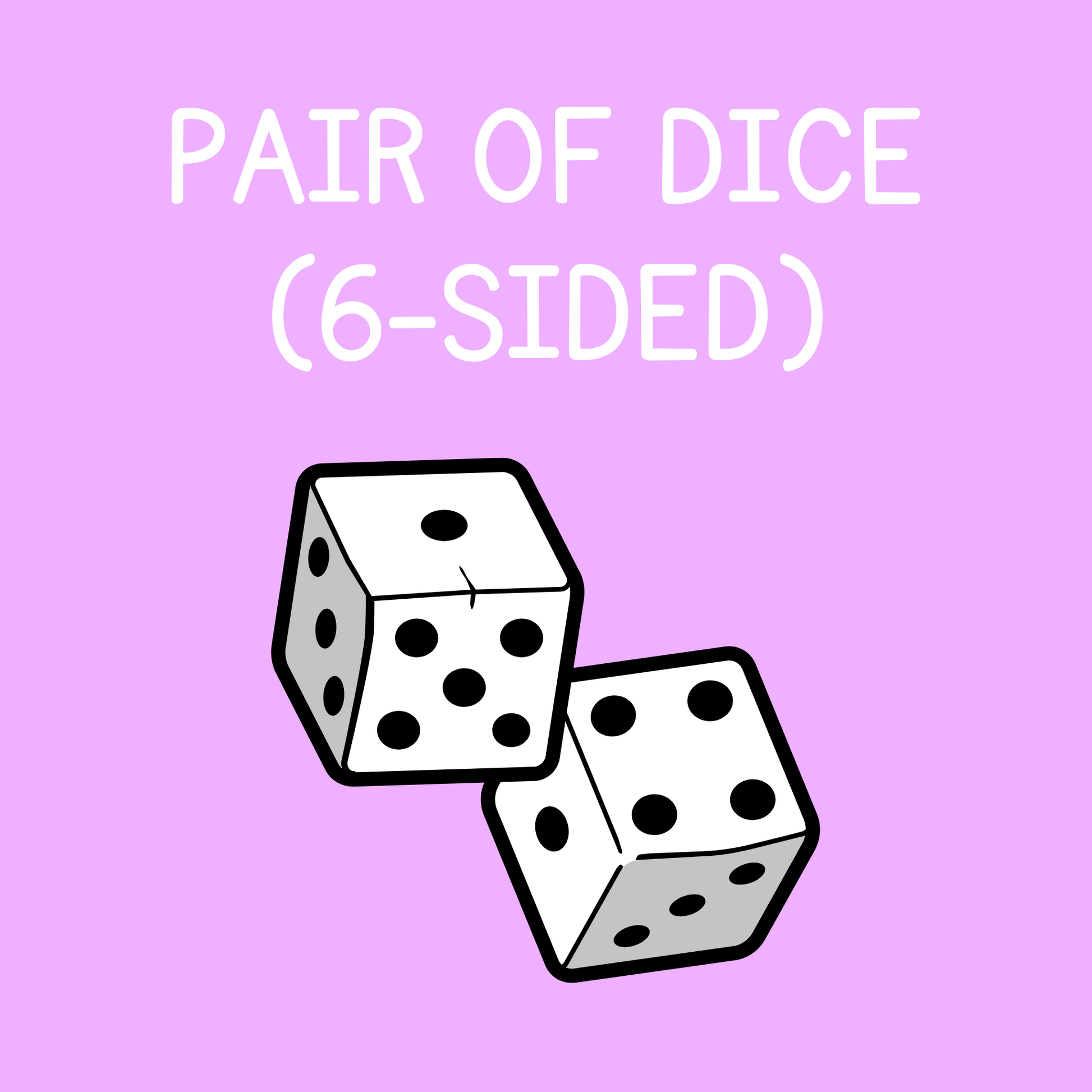 Cover image of the "print and play" FREE Pair of Dice (6-Sided), by Gameprintopia
